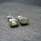 Green Herderite Silver Stud Earrings From Brazil - 1.32 Grams