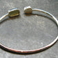 Moldavite & Libyan Tektite Silver Twister Bracelet- Size Adjustable - 4.59 Grams