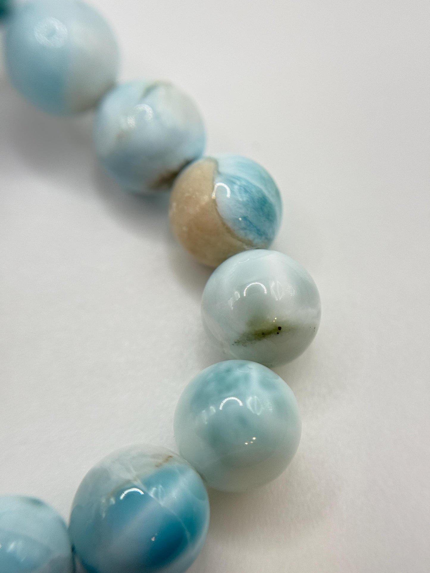 Larimar Jewelry Beaded Necklace Natural Blue Stone Necklace Unique Gift
