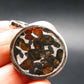 Rare Brahin Meteorite Slice With Olivine Pallasite Silver Pendant from Belarus - 1.4" - 5.22 Grams