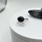 Black Star Sapphire Ring | Sterling Silver Gemstone Cabochon, Size 6