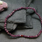Ruby Genuine Bracelet ~ 7 Inches ~ 3mm Facetted Beads
