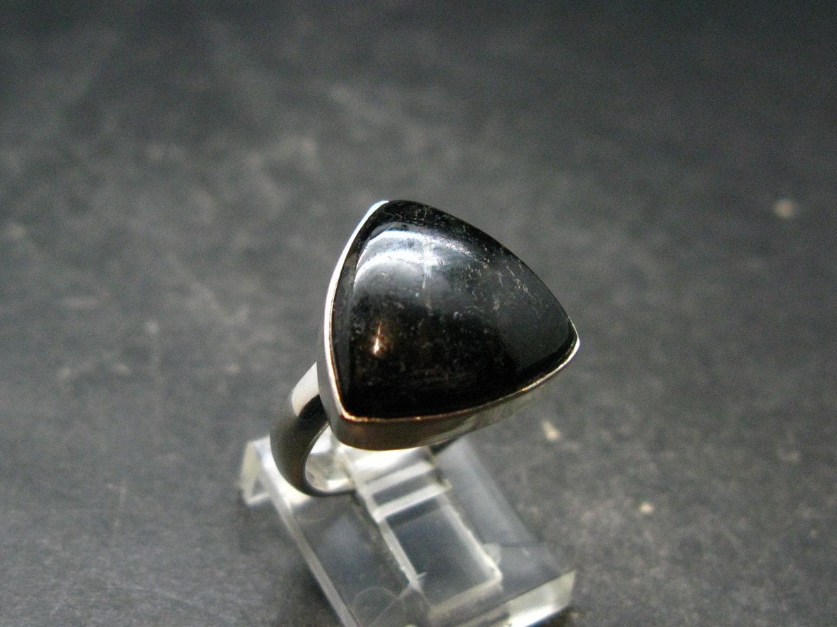 Very Rare Nuumite Nuummite Sterling Silver Plated Ring from Greenland - 5.07 Grams - Size 6