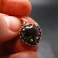 Moldavite Tektite & Red Garnet Silver Pendant from Czech Republic - 0.9"