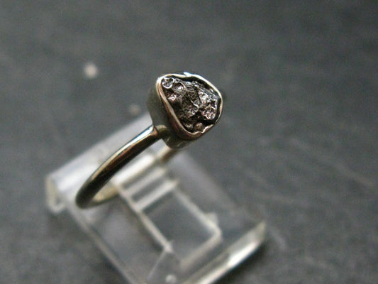 Meteorite Campo Del Cielo Sterling Silver Ring From Argentina - 2.0 Grams - Size 6
