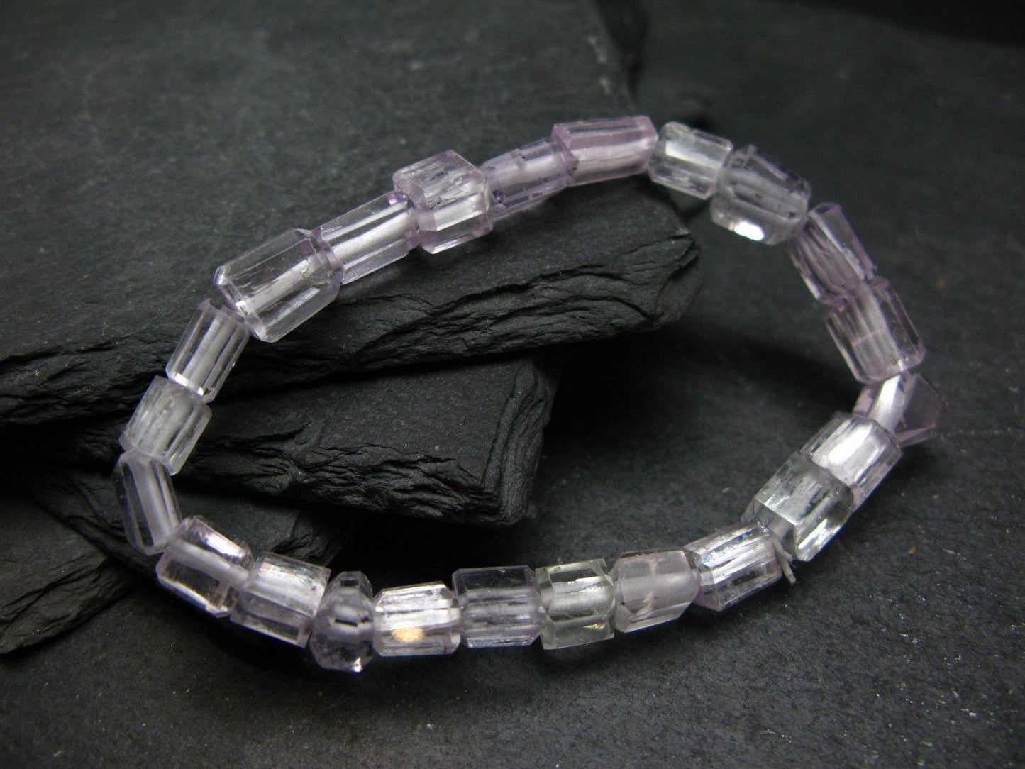 Kunzite Genuine Bracelet ~ 7 Inches ~ 9mm Facetted Beads