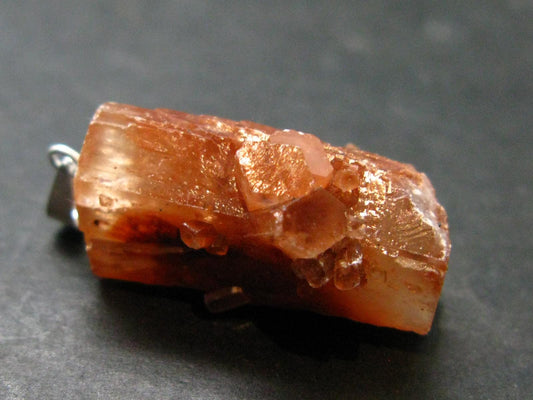 Terminated Aragonite Crystal Silver Pendant from Morocco - 1.2" - 5.63 Grams