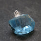 Natural Blue Topaz Crystal Silver Pendant From Russia - 0.7" - 17.70 Carats