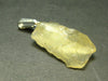 Gem Libyan Desert Glass Tektite Pendant Sterling Silver from Libya - 1.2" - 2.03 Grams