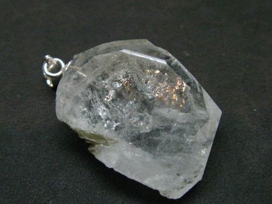 Aquamarine Crystal Silver Pendant From China - 1.2" - 4.34 Grams