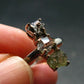 Moldavite Herkimer Meteorite Sterling Silver Ring From Czech Republic - Size 7 - 3.08 Grams