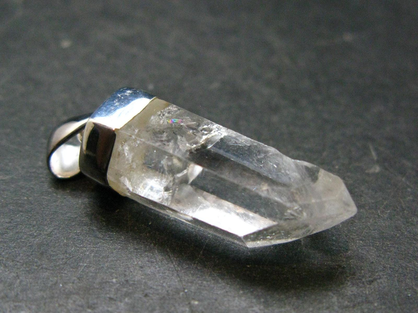 Lemurian Quartz Crystal Pendant From Brazil - 1.5" - 5.44 Grams