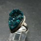 Emerald Green Dioptase Crystal Silver Ring from Congo - 5.85 Grams - Size 6