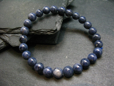 Blue Sapphire Genuine Bracelet ~ 7 Inches ~ 7mm Round Beads