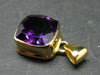 Amethyst Sterling Silver Gold Plated Pendant From Brazil - 0.9" - 4.23 Grams