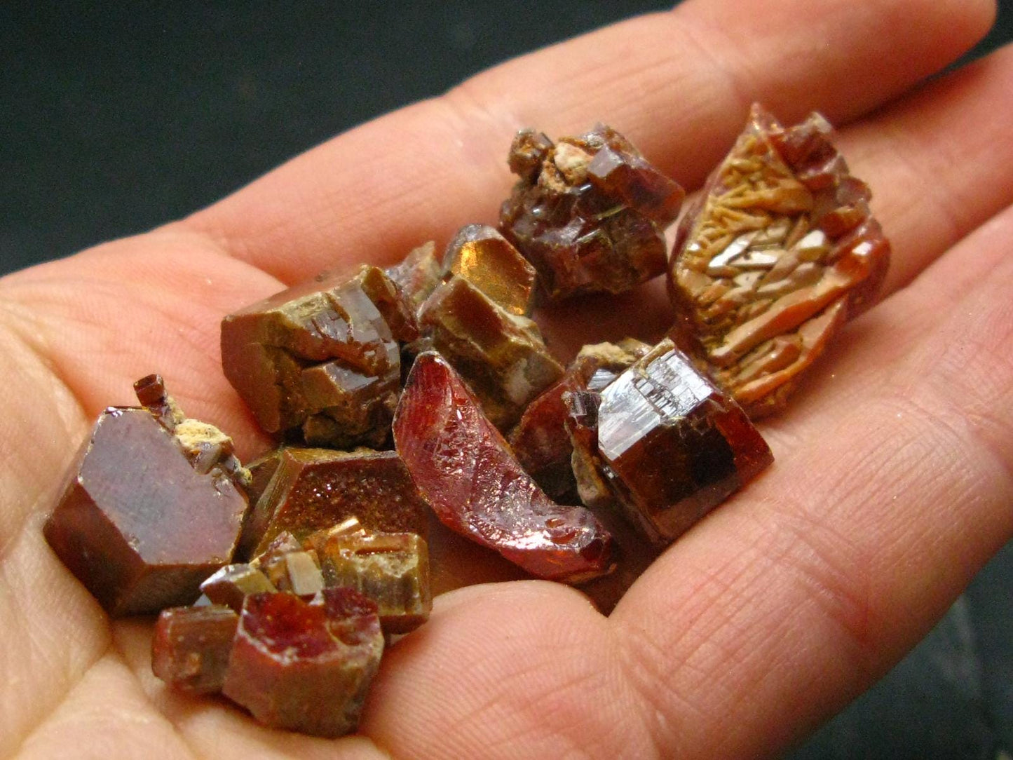 Lot of 10 Dark Red Vanadinite Cluster From Morocco - 47.14 Grams
