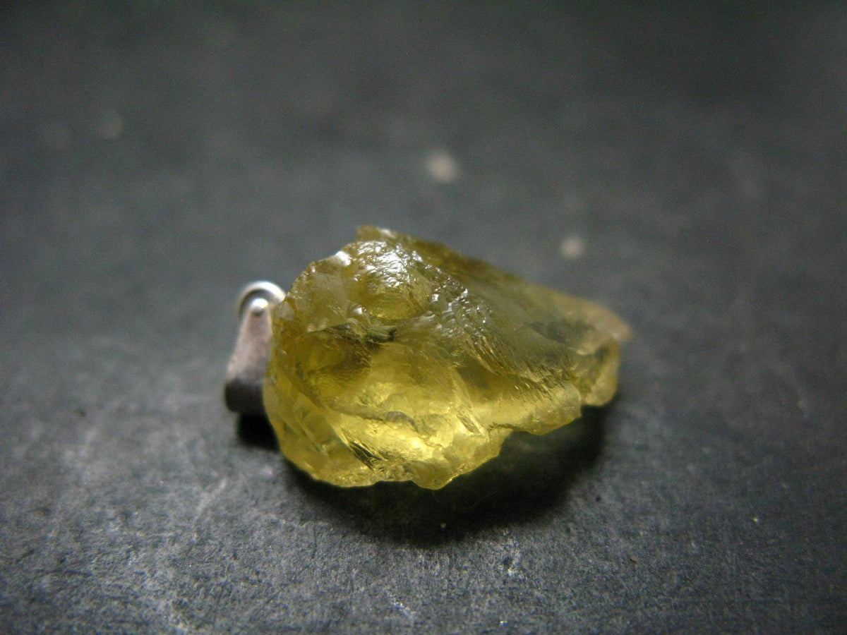 Heliodor (Yellow Beryl) Crystal Silver Pendant From Brazil - 0.9" - 1.73 Grams