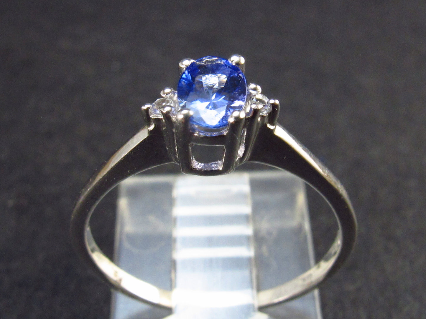 Natural Tanzanite (Zoisite) Crystal Sterling Silver Ring From Tanzania - 1.3 Grams - Size 6.75