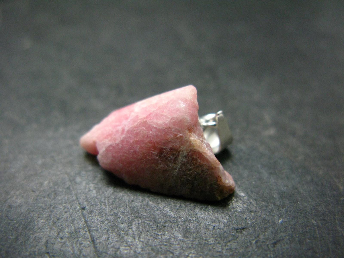 Rare Pink Tugtupite Sterling Silver Pendant From Greenland - 0.8" - 1.62 Grams