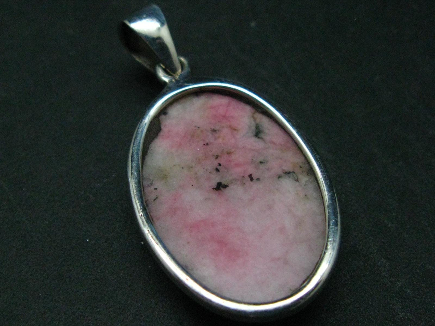 Rare Pink Tugtupite Sterling Silver Pendant From Greenland - 1.5" - 6.39 Grams