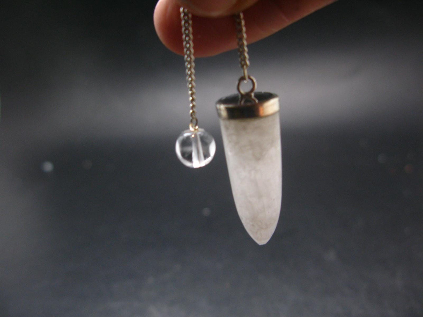 Very Rare White Cryolite Pendulum from Greenland - 7" - 7.36 Grams