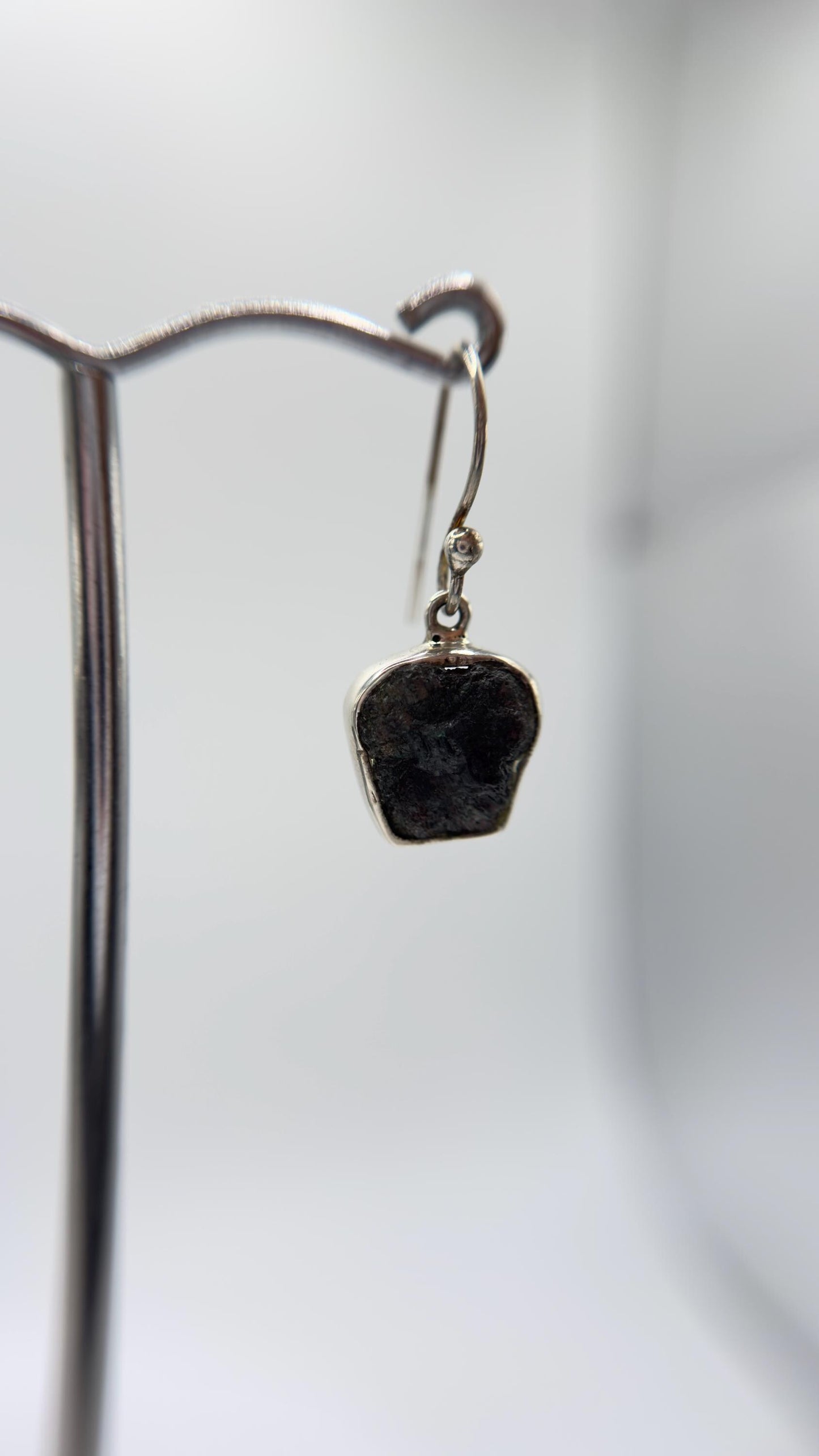 Alexandrite Drop Earrings Raw Color Change Stone Silver Dangle Earrings June Birthstone Jewelry