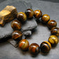 Tiger Eye Genuine Bracelet ~ 7.5 Inches ~ 18mm Round Beads
