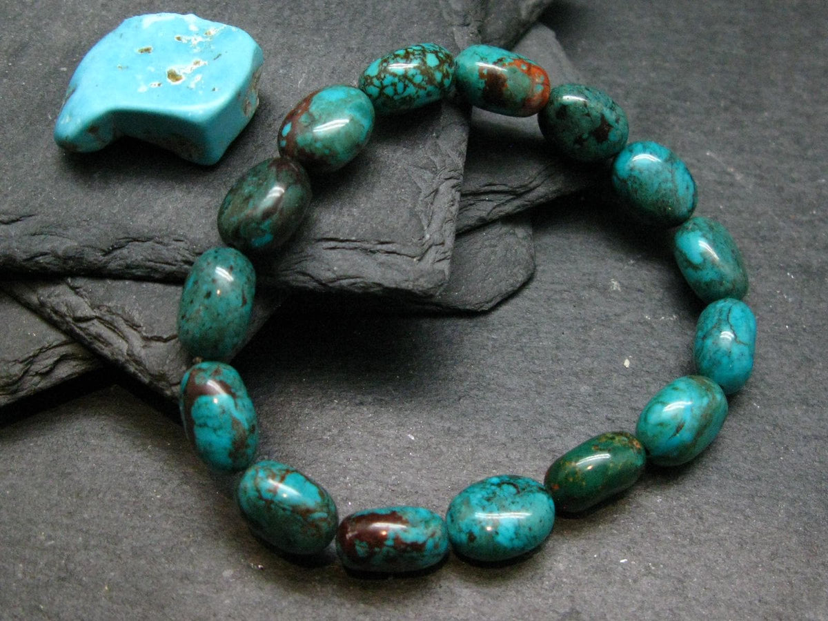 Turquoise Genuine Untreated Bracelet ~ 7 Inches ~ 12mm Tumbled Beads