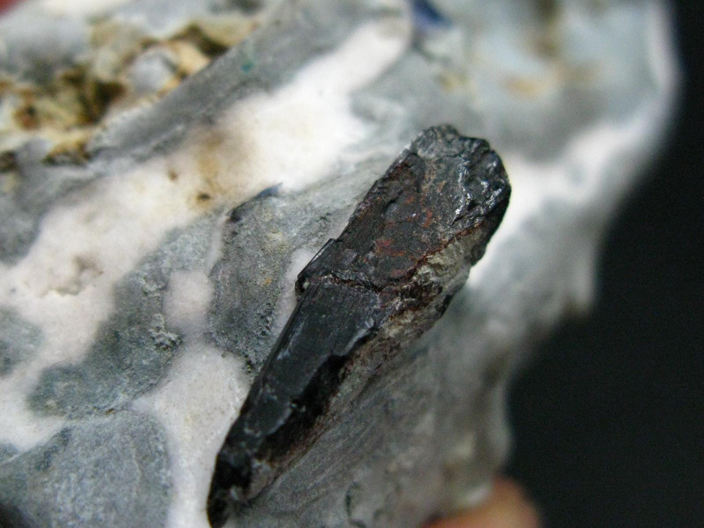Benitoite and Neptunite on Natrolite Cluster From California - 1.5" - 10.35 Grams