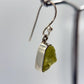 Chrysoberyl Raw Stone Earrings Green Yellow Gemstone Silver Dangle Earrings Minimalist Jewelry Gift