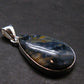 Natural Pietersite Polished Silver Plated Pendant from Namibia - 1.5" - 4.7 Grams