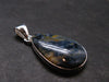 Natural Pietersite Polished Silver Plated Pendant from Namibia - 1.5" - 4.7 Grams