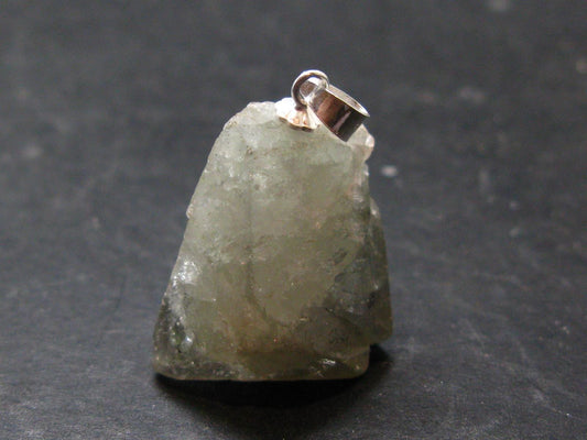 Green Herderite Silver Pendant From Pakistan - 1.2" - 7.60 Grams