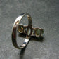 Moldavite Herkimer Meteorite Sterling Silver Ring From Czech Republic - Size 8 - 3.11 Grams