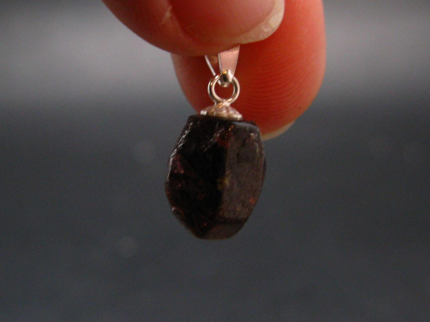 Rare Zircon Crystal Silver Pendant From Tanzania - 0.8" - 1.88 Grams