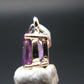 Large Genuine Rich Purple Faceted Amethyst Sterling Silver Pendant From Brazil - 0.6" - 1.03 Grams