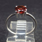 Natural Round Faceted Red Garnet Sterling Silver Ring - Size 5.25 - 1.17 Grams
