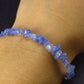 Natural Tumbled Tanzanite Zoisite Bead Silver Bracelet from Tanzania - Size Adjustable - 5.25 Grams