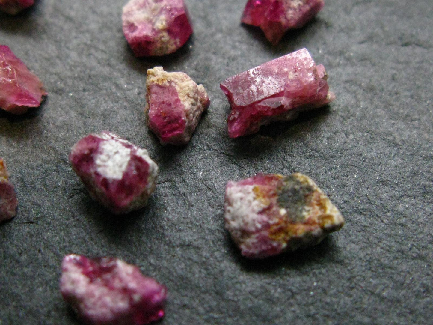 Nice Lot of 10 Bixbite Red Emerald Beryl Crystals From Utah USA - 5.25 Carats