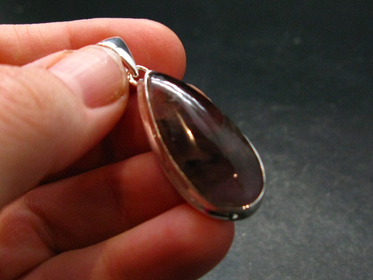 Cacoxenite Super 7 Silver Plated Pendant From Brazil - 1.6" - 5.88 Grams