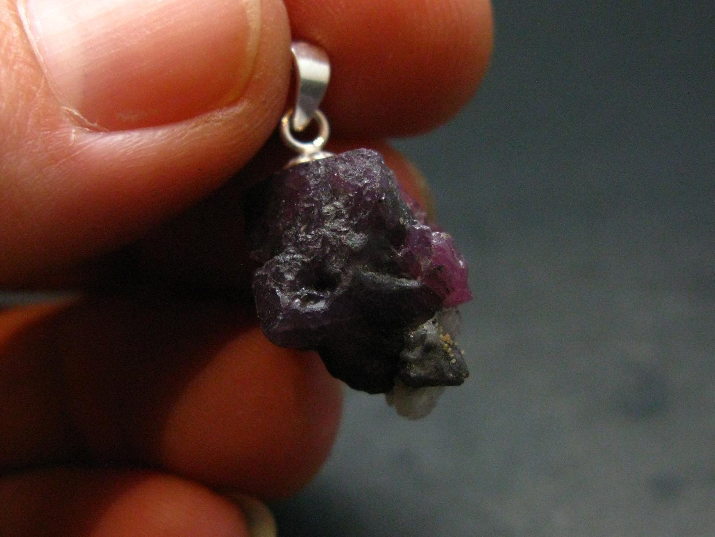 Pink Spinel Crystal Silver Pendant From Tanzania - 0.8" - 3.17 Grams