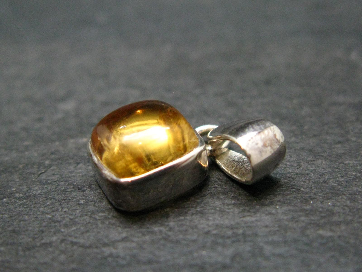Imperial Topaz Crystal Silver Pendant from Brazil - 0.7" - 2.15 Grams