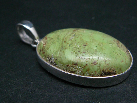 Gaspeite Silver Pendant From Australia - 1.5" - 7.4 Grams