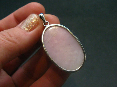 Pink Opal Sterling Silver Pendant From Peru - 1.6"