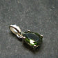 Moldavite Tektite Facetted Silver Pendant from Czech Republic - 0.7" - 1.06 Grams