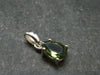 Moldavite Tektite Facetted Silver Pendant from Czech Republic - 0.7" - 1.06 Grams