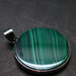 Queen of Green!! Genuine Vivid Vibrant Green Malachite Sterling Silver Pendant - 1.1" - 4.14 Grams