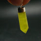 Rare Yellow Brucite Crystal Silver Pendant From Pakistan - 1.7" - 3.62 Grams