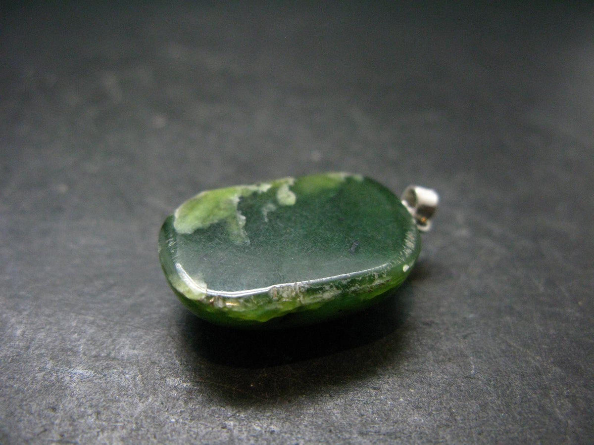 Nephrite Jade Cabochon Pendant From Canada - 1.2" - 6.88 Grams