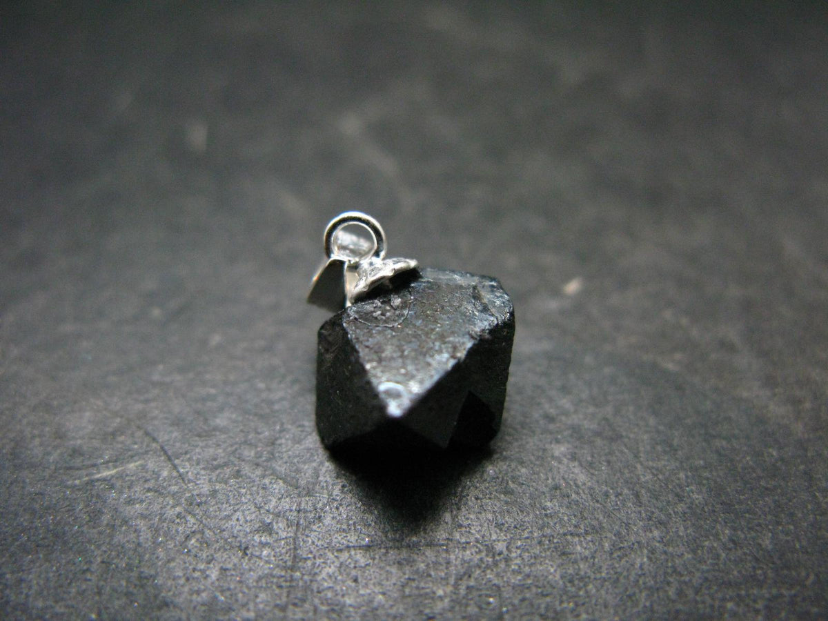 Magnetite Crystal Silver Pendant From Bolivia - 0.6" - 1.79 Grams